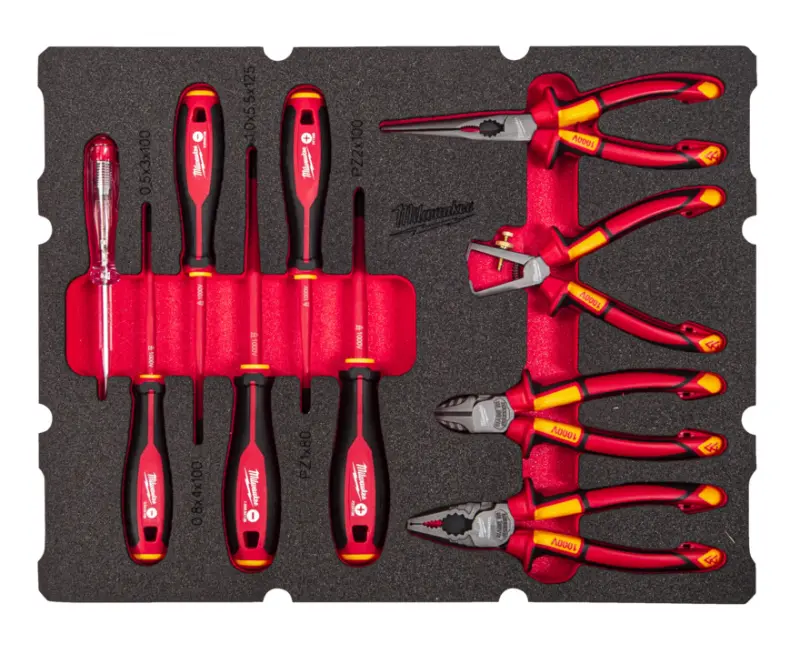 PACKOUT™ pěnová vložka s VDE nářadím pro elektrikáře Milwaukee 4932493637 (Sada 10 dílů) (MI4932493637)